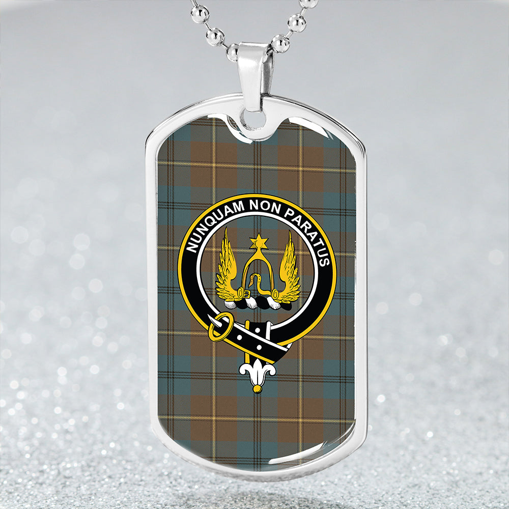 Johnstone (Johnson) Weathered Clan Badge Classic Tartan Dog Tag Necklace