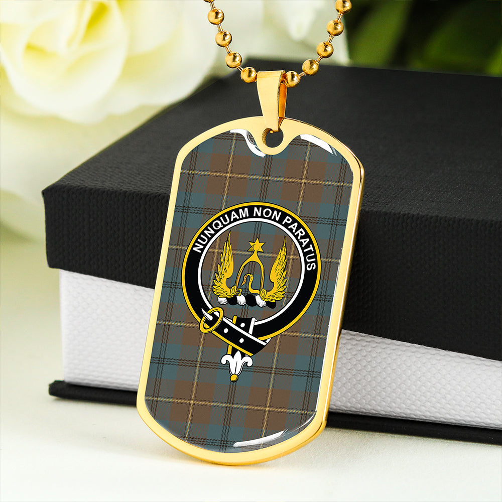 Johnstone (Johnson) Weathered Clan Badge Classic Tartan Dog Tag Necklace
