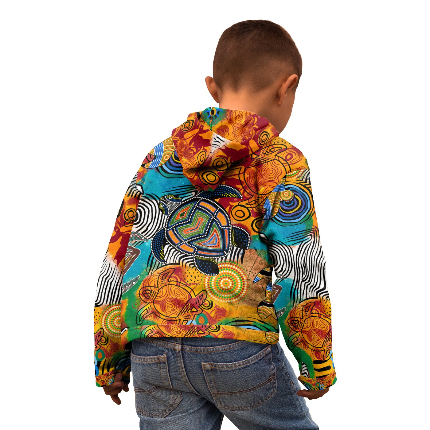 Aboriginal Kid Zip Hoodie urtle Indigenous Art