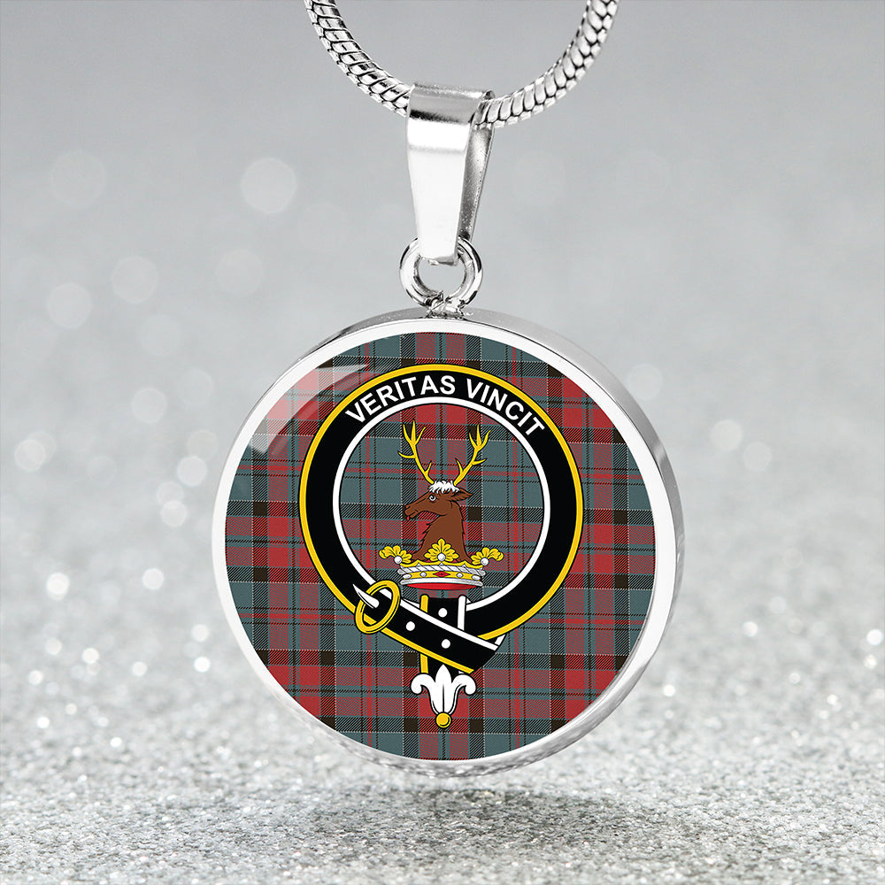 Scottish Tartan Keith Fashion (Marshall Fashion) Weathered Clan Circle Necklace Classic Style