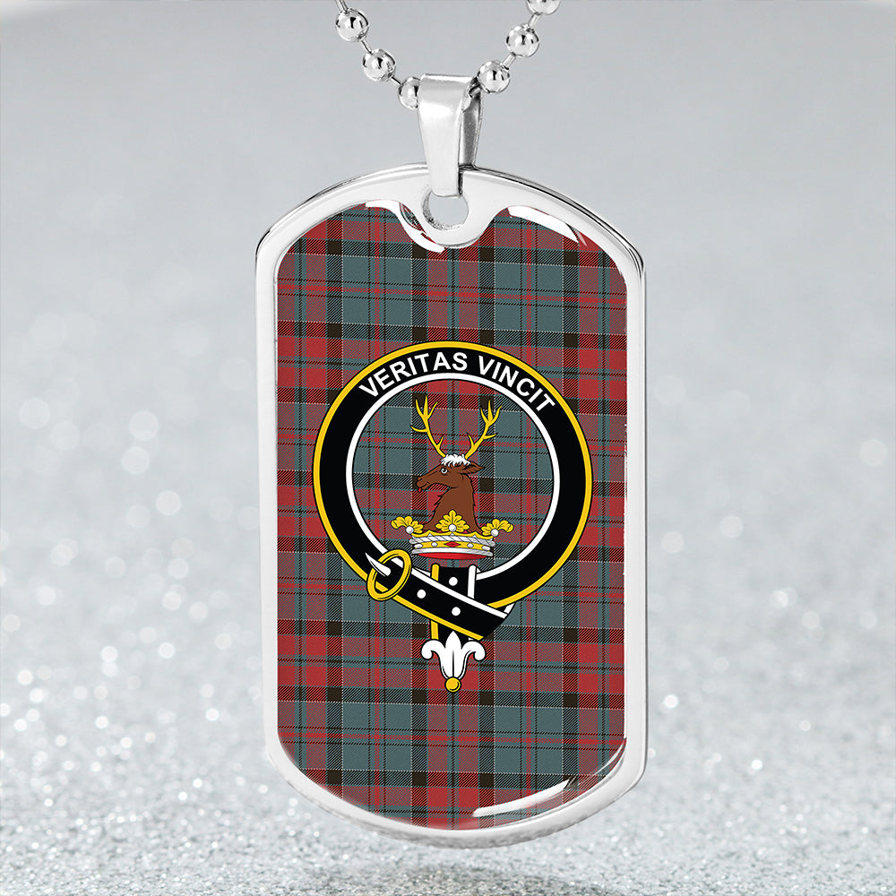 Keith Fashion (Marshall Fashion) Weathered Clan Badge Classic Tartan Dog Tag Necklace