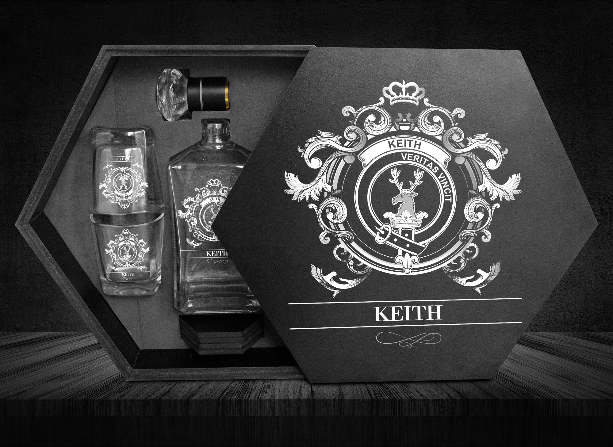 Keith Tartan Clan Decanter Set