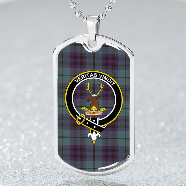 Keith (Marshall) Weathered Clan Badge Classic Tartan Dog Tag Necklace