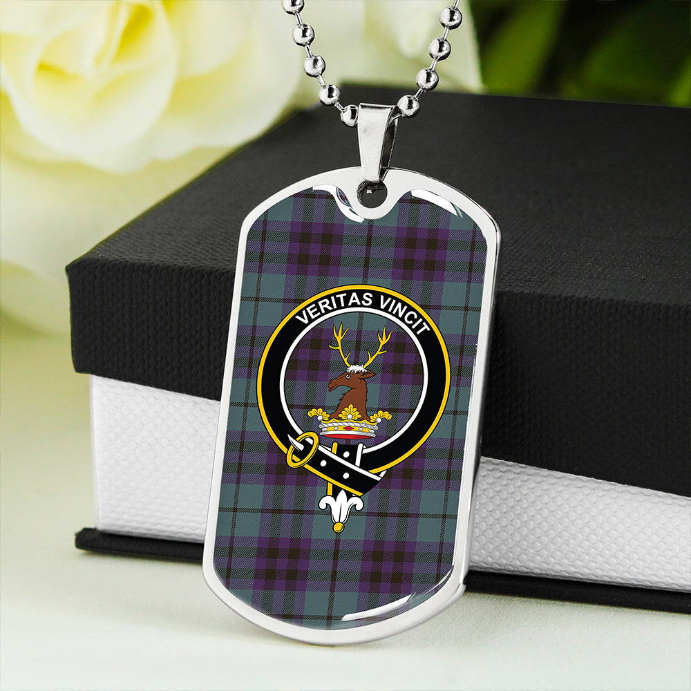 Keith (Marshall) Weathered Clan Badge Classic Tartan Dog Tag Necklace