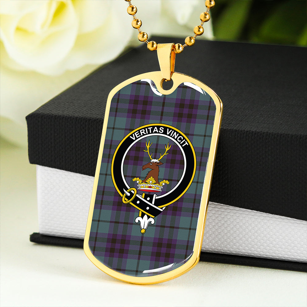 Keith (Marshall) Weathered Clan Badge Classic Tartan Dog Tag Necklace