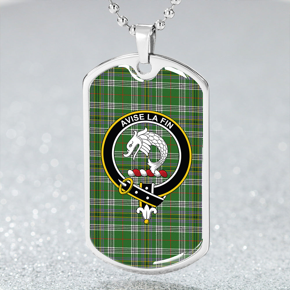 Kennedy Ancient Clan Badge Classic Tartan Dog Tag Necklace