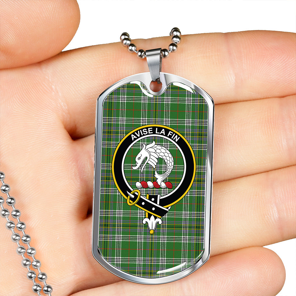 Kennedy Ancient Clan Badge Classic Tartan Dog Tag Necklace