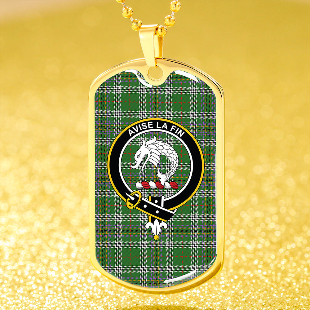 Kennedy Ancient Clan Badge Classic Tartan Dog Tag Necklace