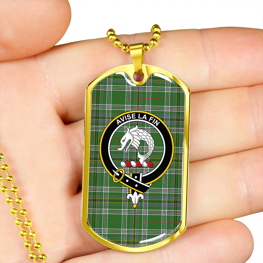 Kennedy Ancient Clan Badge Classic Tartan Dog Tag Necklace
