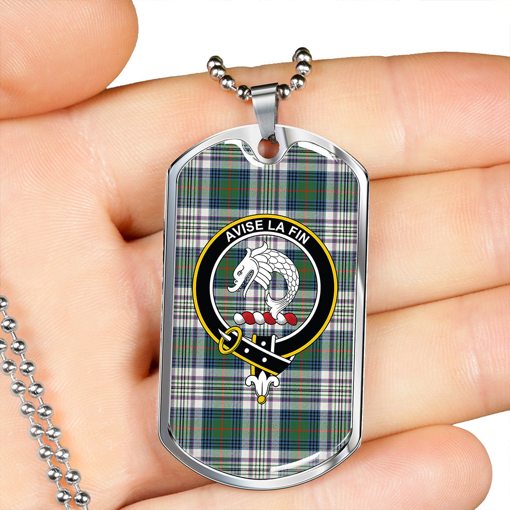 Kennedy Dress Ancient Clan Badge Classic Tartan Dog Tag Necklace