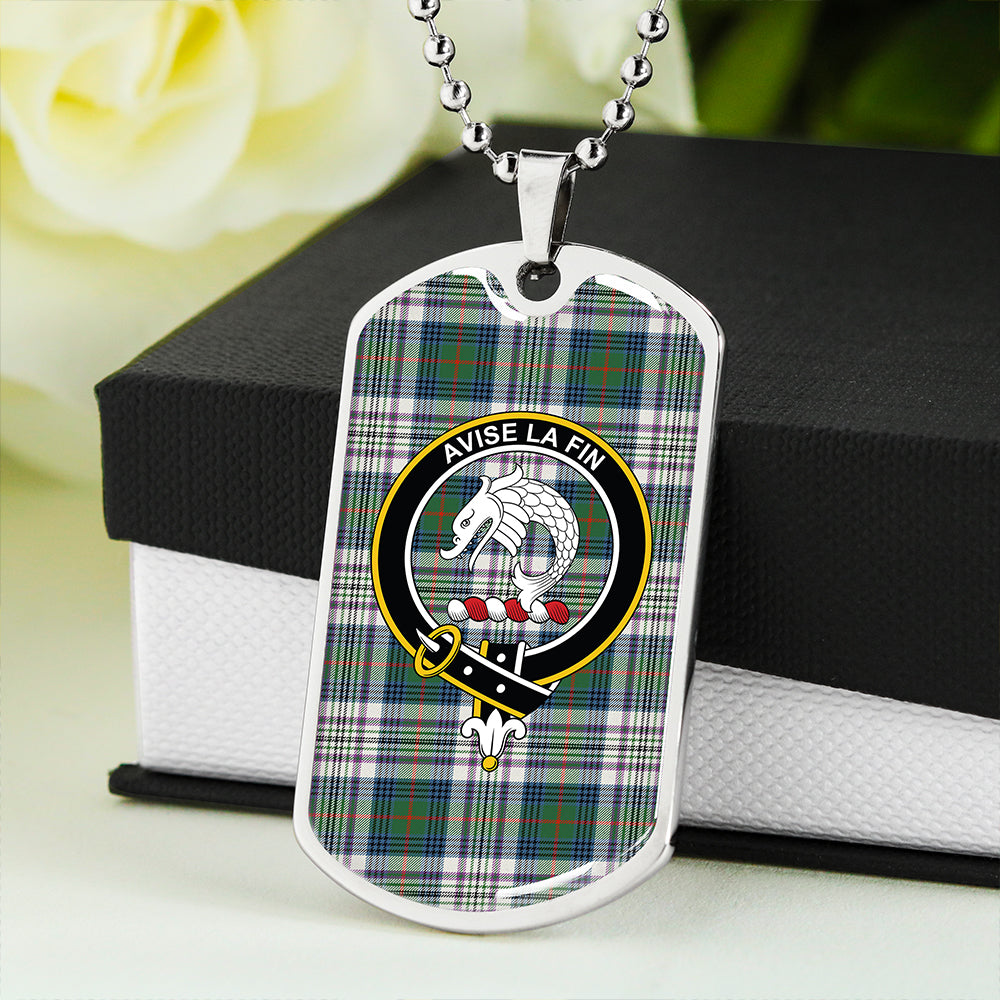 Kennedy Dress Ancient Clan Badge Classic Tartan Dog Tag Necklace