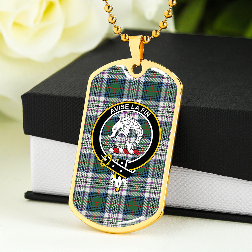 Kennedy Dress Ancient Clan Badge Classic Tartan Dog Tag Necklace