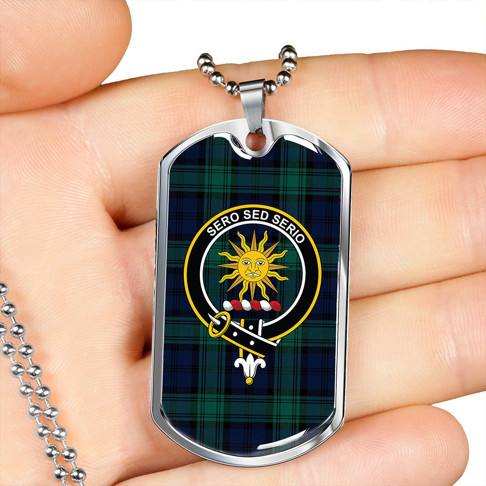 Kerr Hunting Modern Clan Badge Classic Tartan Dog Tag Necklace