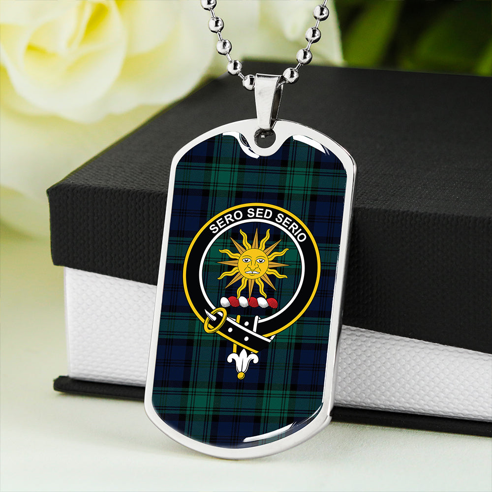 Kerr Hunting Modern Clan Badge Classic Tartan Dog Tag Necklace