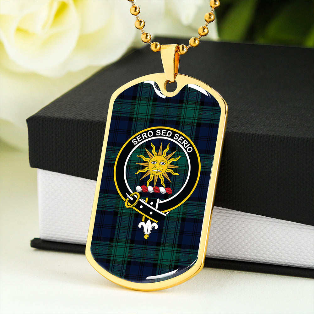 Kerr Hunting Modern Clan Badge Classic Tartan Dog Tag Necklace