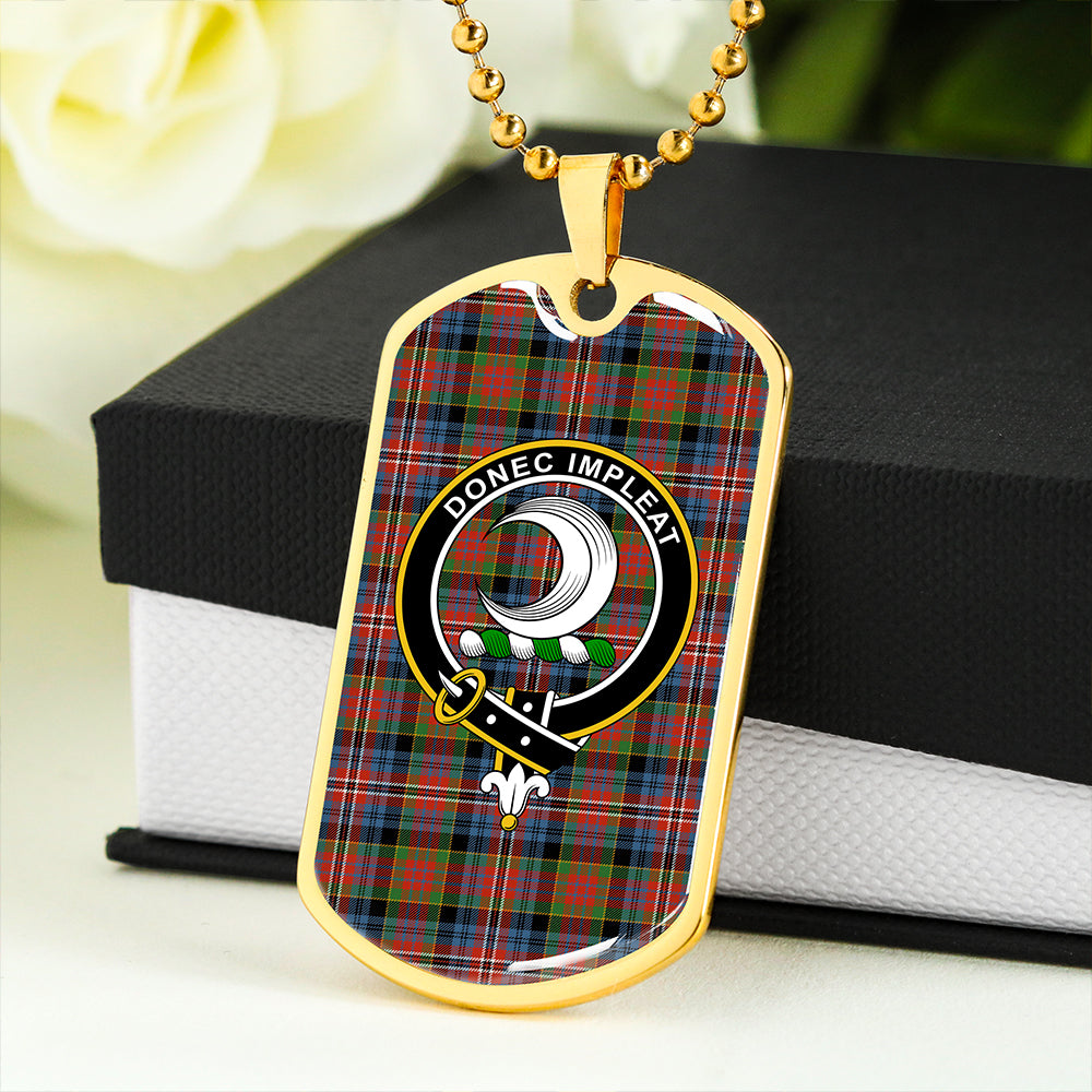 Kidd Ancient Clan Badge Classic Tartan Dog Tag Necklace