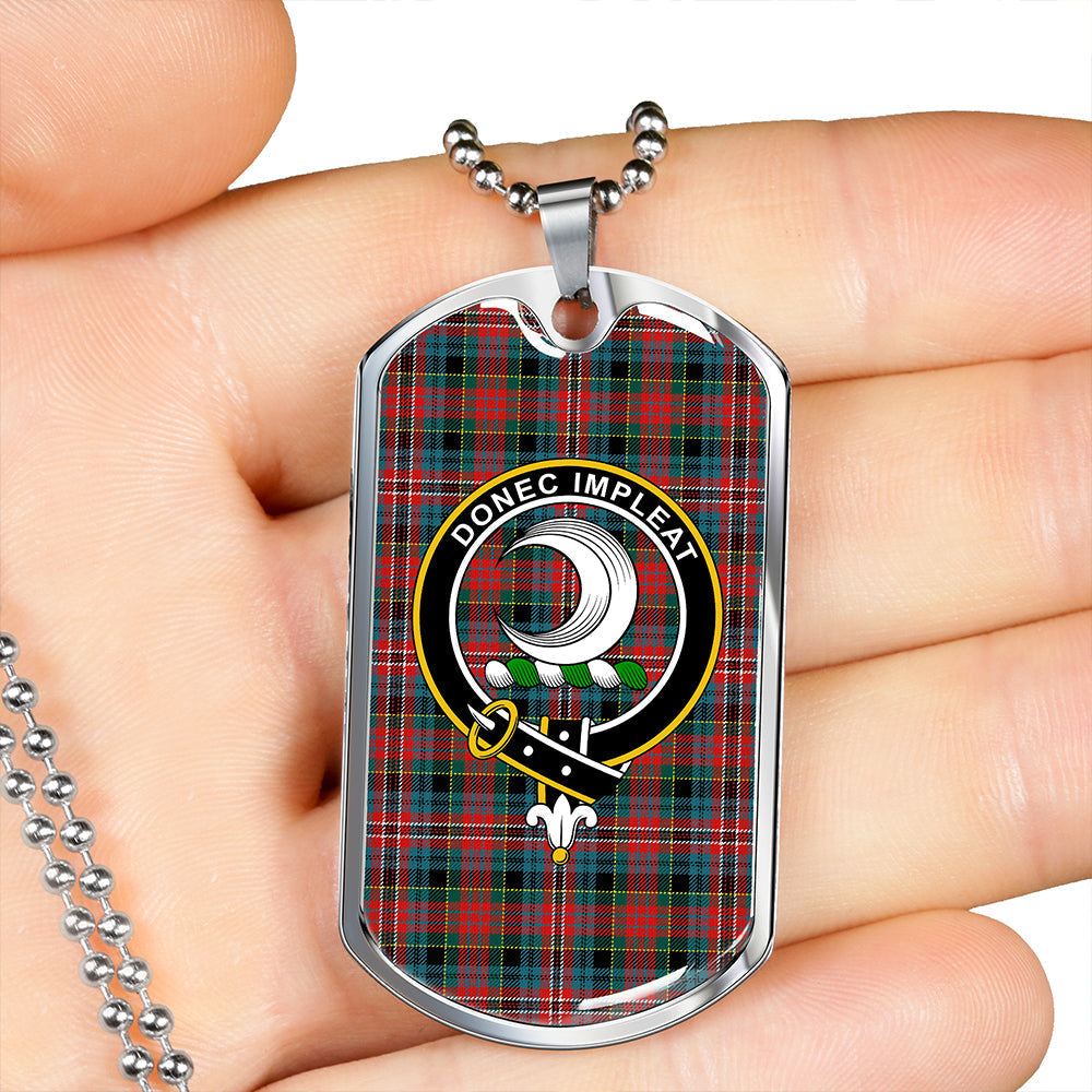 Kidd Modern Clan Badge Classic Tartan Dog Tag Necklace