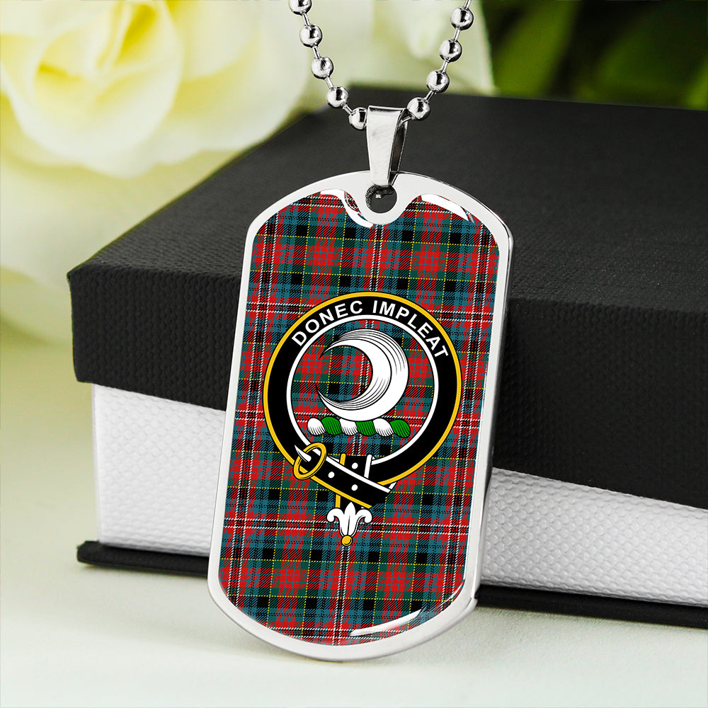 Kidd Modern Clan Badge Classic Tartan Dog Tag Necklace