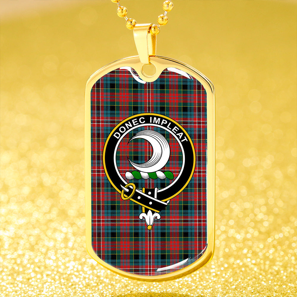 Kidd Modern Clan Badge Classic Tartan Dog Tag Necklace