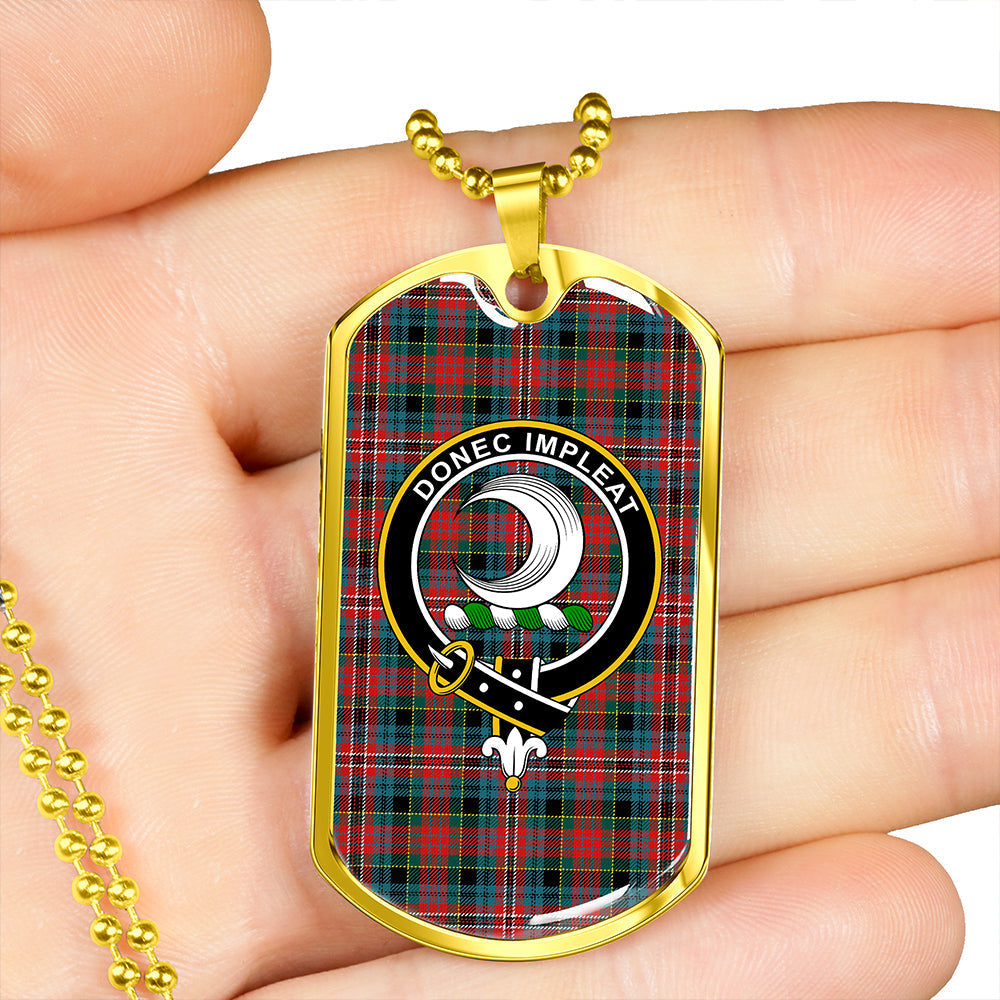 Kidd Modern Clan Badge Classic Tartan Dog Tag Necklace