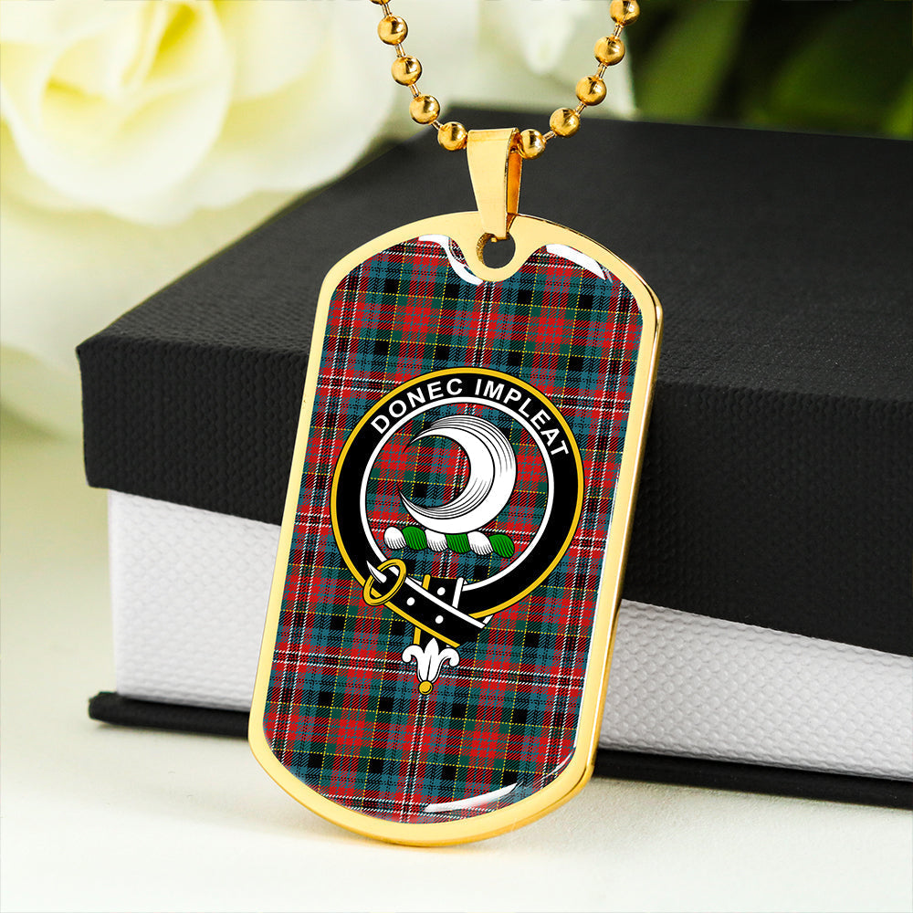 Kidd Modern Clan Badge Classic Tartan Dog Tag Necklace