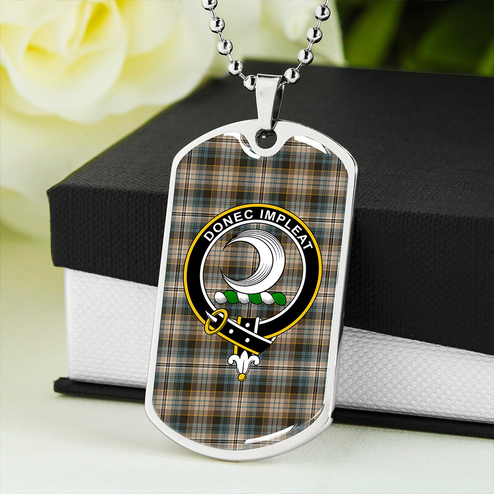 Kidd Weathered Clan Badge Classic Tartan Dog Tag Necklace