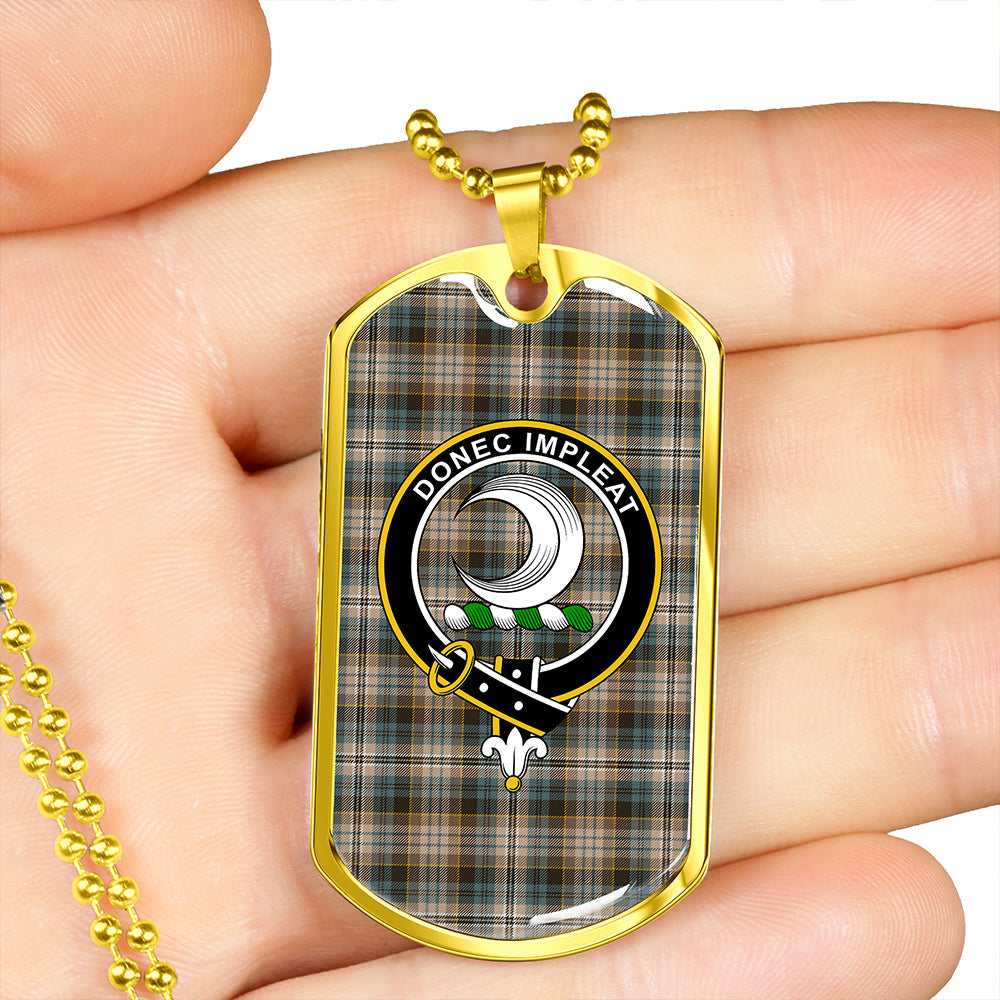 Kidd Weathered Clan Badge Classic Tartan Dog Tag Necklace