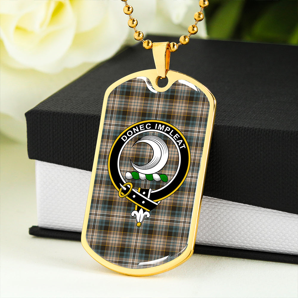 Kidd Weathered Clan Badge Classic Tartan Dog Tag Necklace