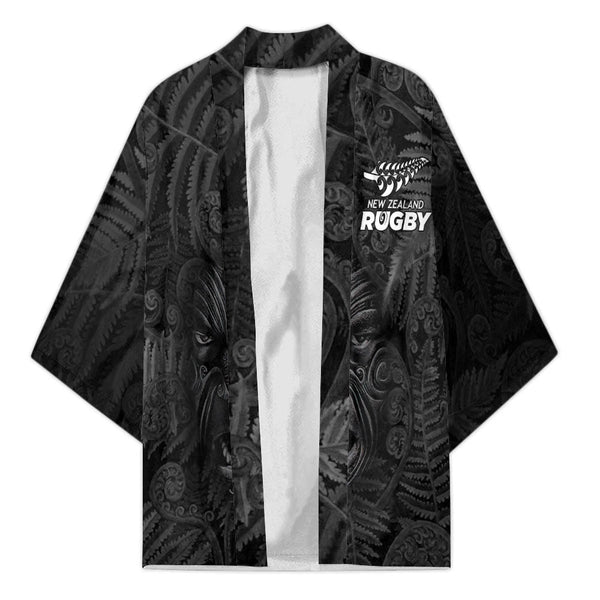 Custom New Zealand Rugby Kimono Silver Fern & Maori Warrior Style