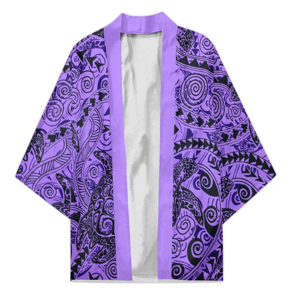 Hawaii Polynesian Turtle Kimono Purple Style