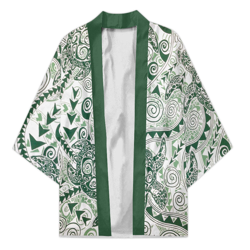 Hawaii Polynesian Turtle Kimono Green Style