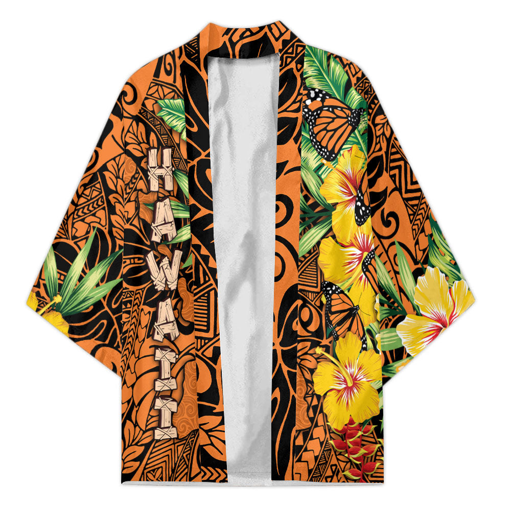 Hawaii Kimono Kamehameha Butterfly Tropical Style