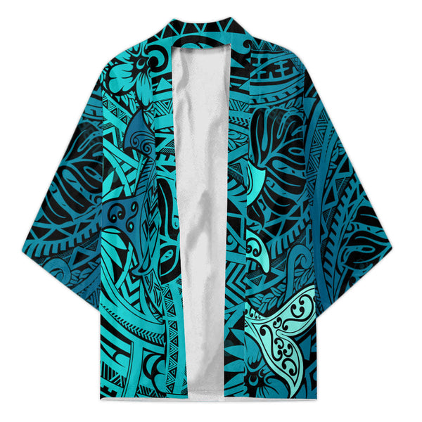 Hawaii Hammerhead Shark Kimono Light See Blue Style