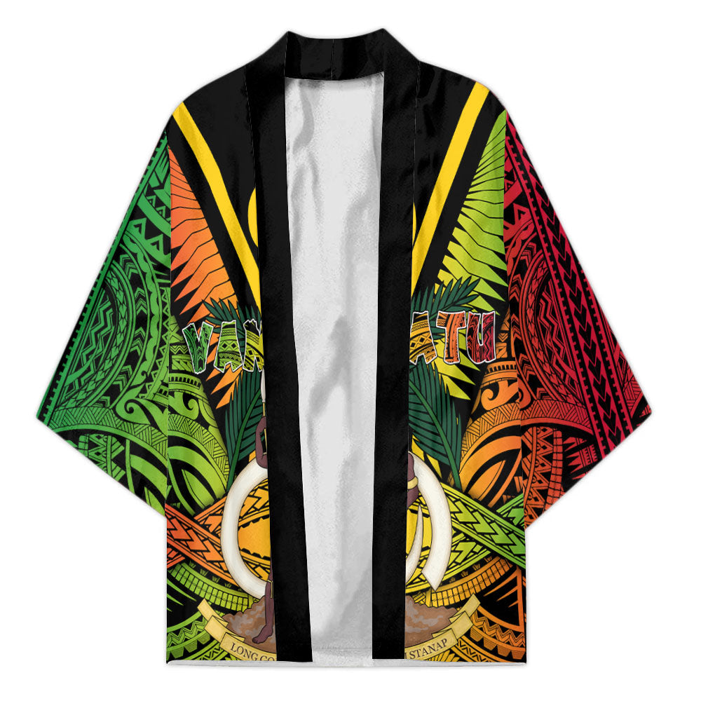 Vanuatu Kimono Coat Of Arms Reggae Style