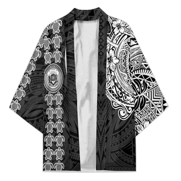 Hawaii Seal Polynesian Turtle Line Kimono