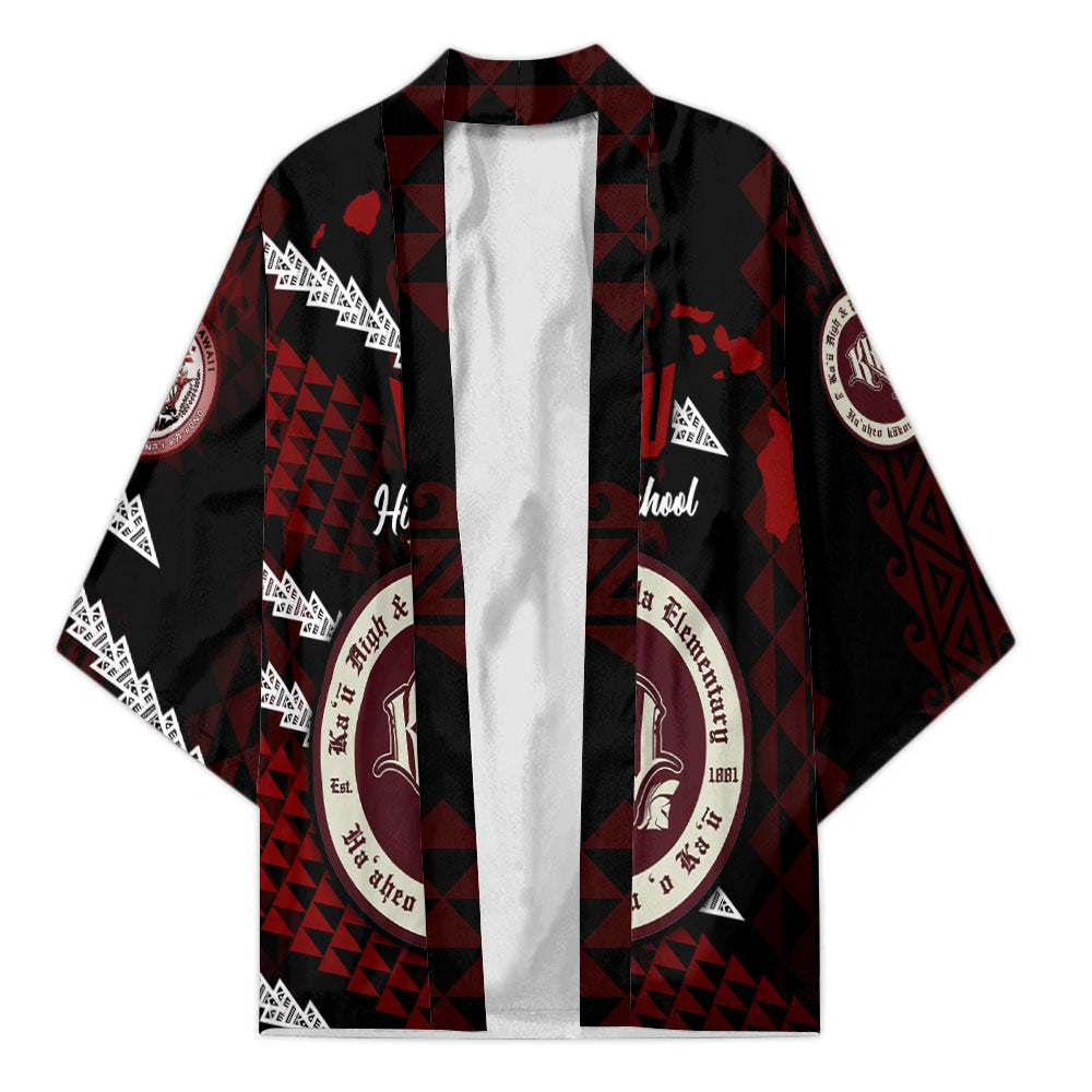 Hawaii Kau High & Pahala Elementary School Custom Kimono Map Style