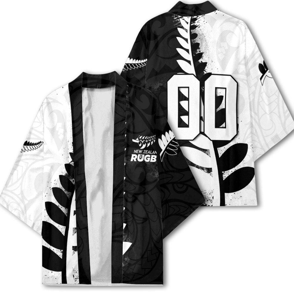 Custom New Zealand Rugby Kimono Silver Fern Style