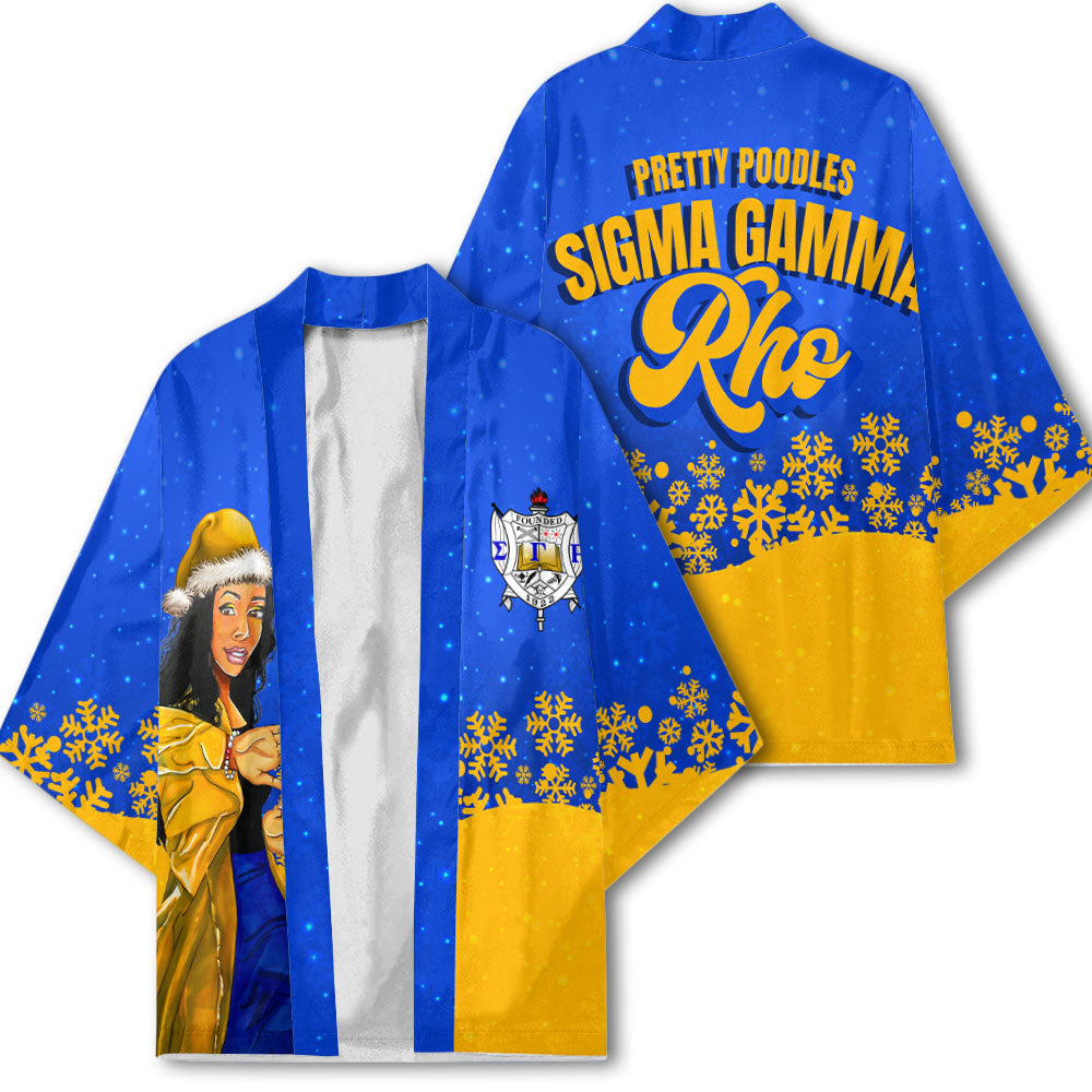 Sorority Kimono - Sigma Gamma Rho Christmas Girl Kimono Pretty Poodles Style