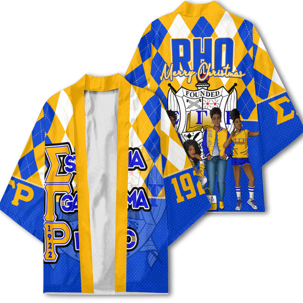 Sorority Kimono - Christmas Sigma Gamma Rho Girl Kimono Rhombus Pattern Style