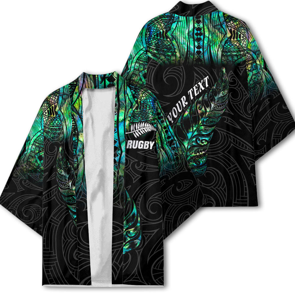 Custom New Zealand Rugby Kimono Maori mix Paua Shell Rugby Silver Fern Aotearoa - LH1