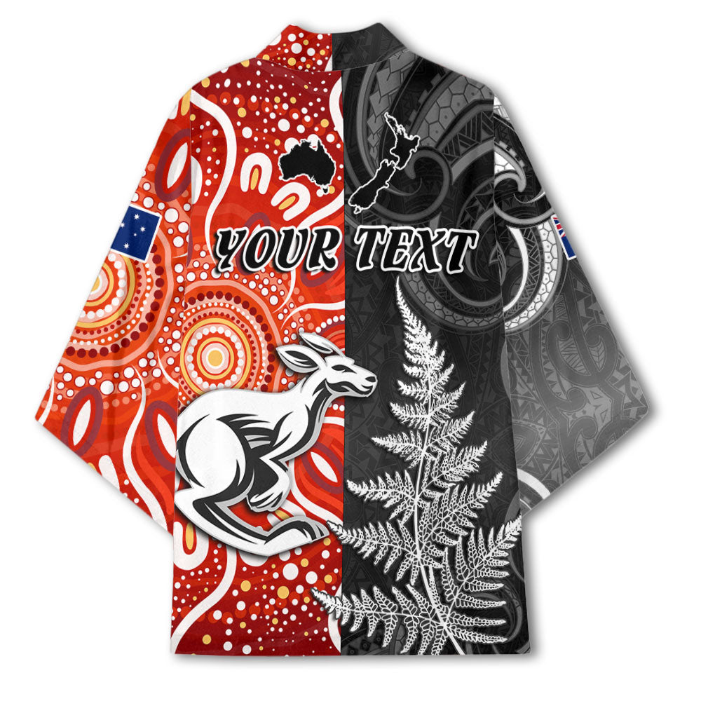 Custom New Zealand Rugby Kimono Aotearoa Silver Fern & Aussie Kangaroo Maori & Aboriginal - LH1