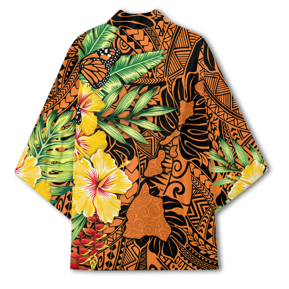 Hawaii Kimono Kamehameha Butterfly Tropical Style