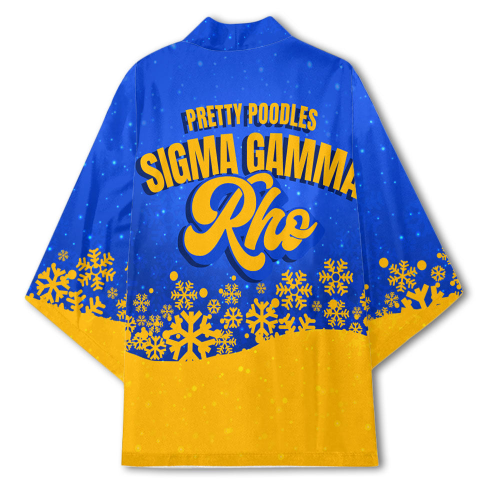 Sorority Kimono - Sigma Gamma Rho Christmas Girl Kimono Pretty Poodles Style