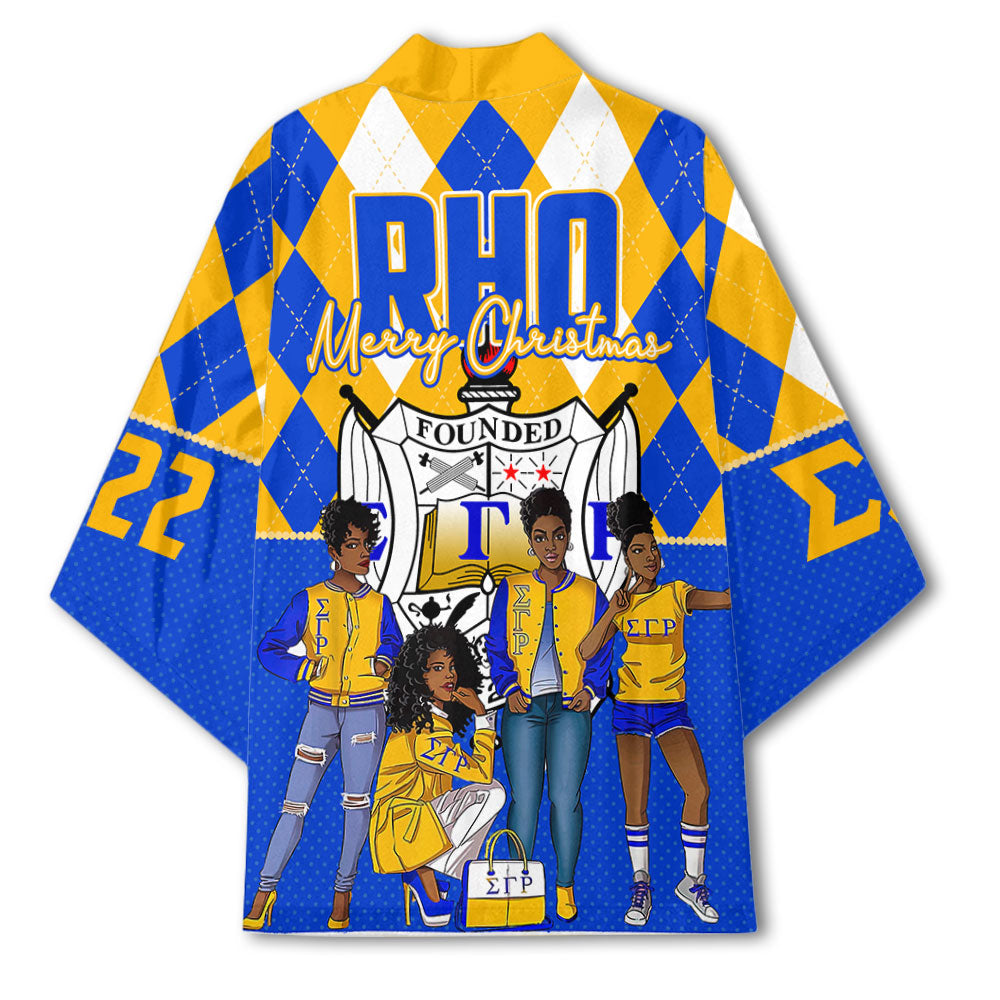 Sorority Kimono - Christmas Sigma Gamma Rho Girl Kimono Rhombus Pattern Style