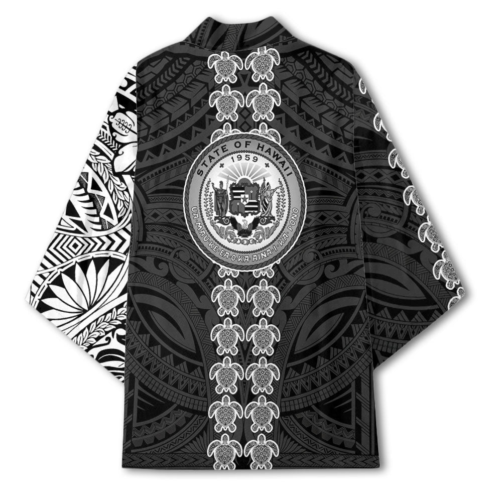 Hawaii Seal Polynesian Turtle Line Kimono