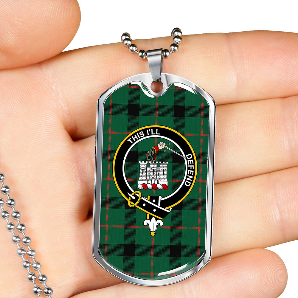 Kincaid Modern Clan Badge Classic Tartan Dog Tag Necklace