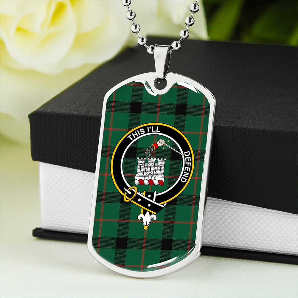 Kincaid Modern Clan Badge Classic Tartan Dog Tag Necklace