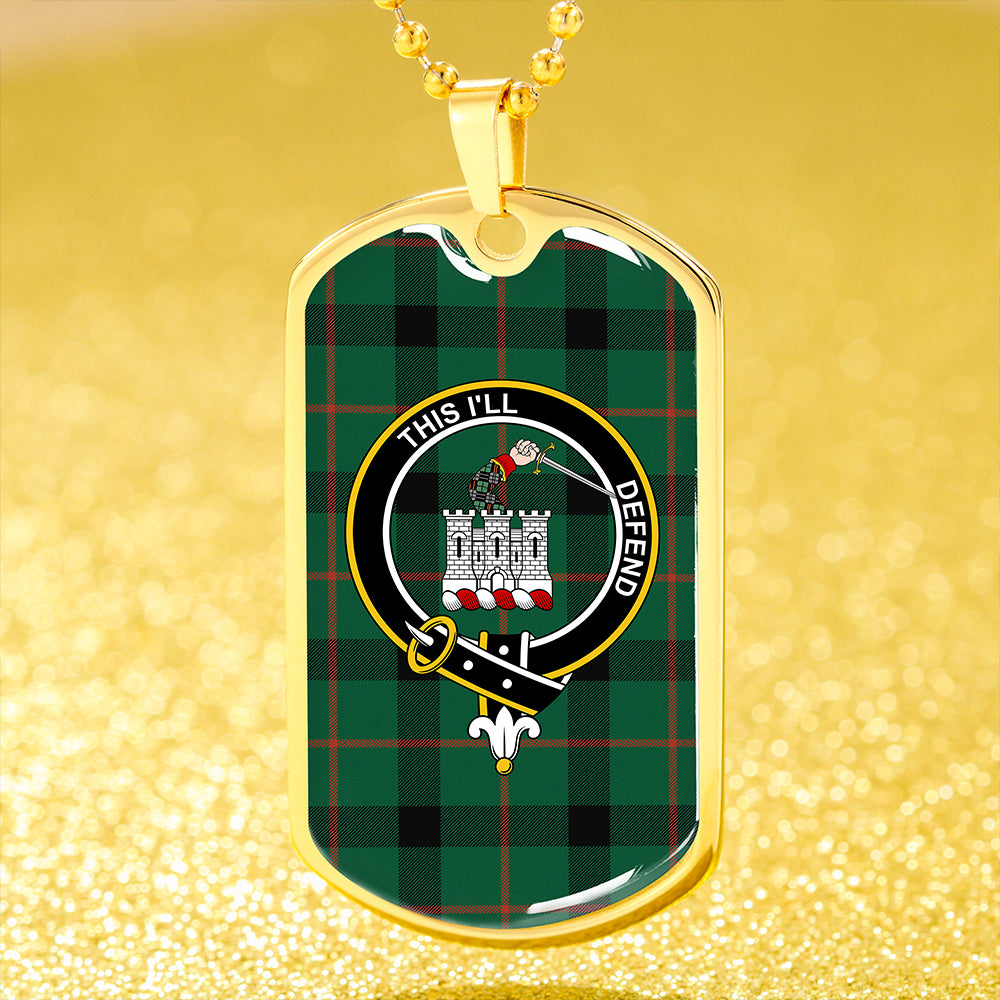 Kincaid Modern Clan Badge Classic Tartan Dog Tag Necklace