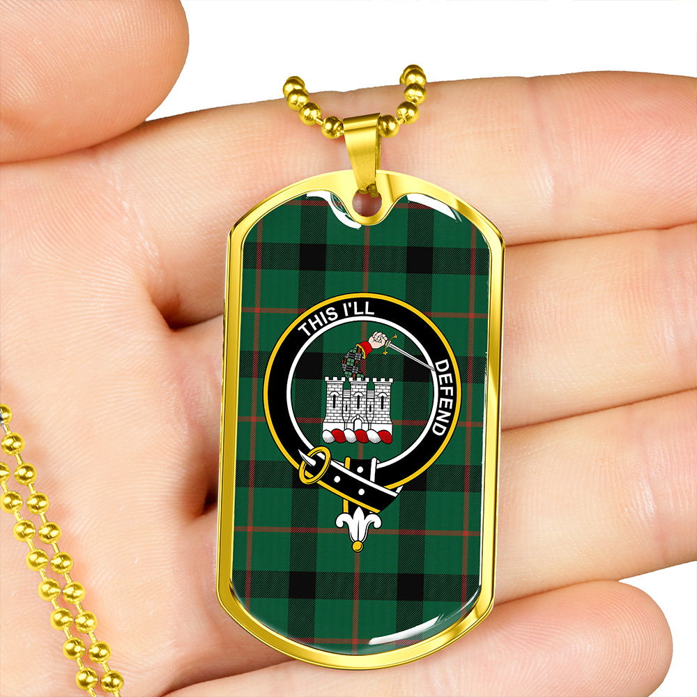 Kincaid Modern Clan Badge Classic Tartan Dog Tag Necklace