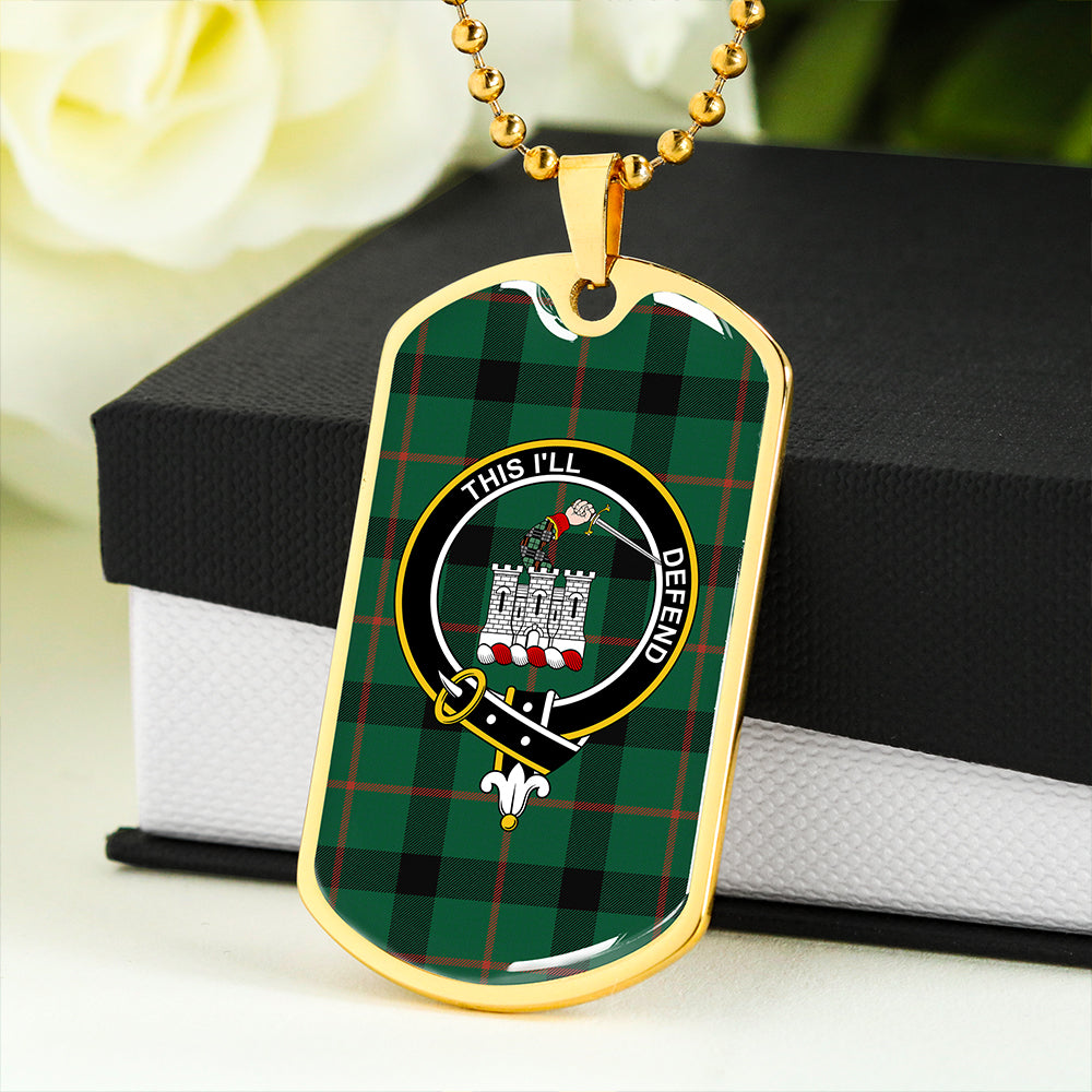 Kincaid Modern Clan Badge Classic Tartan Dog Tag Necklace